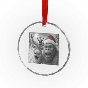 Funny Bigfoot Selfie Christmas Crystal Glass Ornament Santa Reindeer Sasquatch Xmas TS14 Print Your Wear
