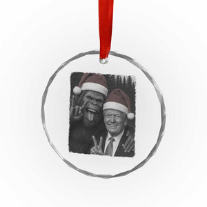 Funny Bigfoot Selfie Christmas Crystal Glass Ornament Sasquatch Trump Meme TS14 Print Your Wear