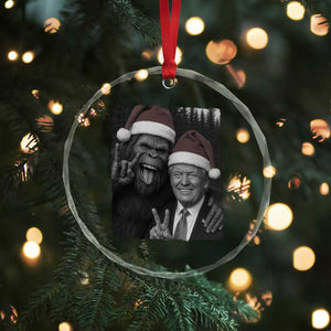 Funny Bigfoot Selfie Christmas Crystal Glass Ornament Sasquatch Trump Meme TS14 Print Your Wear