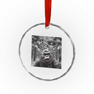 Funny Bigfoot Selfie Crystal Glass Ornament Sasquatch Alien UFO Christmas TS14 Print Your Wear