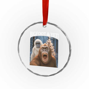 Funny Bigfoot Selfie Crystal Glass Ornament Sasquatch Yeti Christmas TS14 Print Your Wear