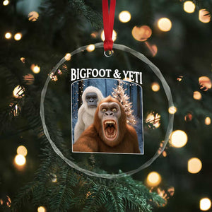 Funny Bigfoot Selfie Crystal Glass Ornament Sasquatch Yeti Christmas TS14 Print Your Wear