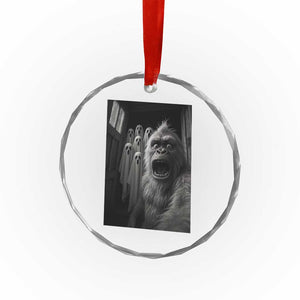 Funny Bigfoot Selfie Halloween Crystal Glass Ornament Sasquatch Ghost Haunted House TS14 Print Your Wear