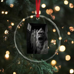 Funny Bigfoot Selfie Halloween Crystal Glass Ornament Sasquatch Ghost Haunted House TS14 Print Your Wear