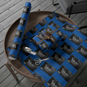 Funny Bigfoot Selfie Halloween Wrapping Paper Roll Sasquatch Ghost Haunted House TS14 Blue Print Your Wear