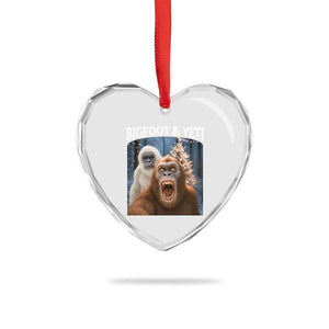 Funny Bigfoot Selfie Heart Crystal Glass Ornament Sasquatch Yeti Christmas TS14 Print Your Wear