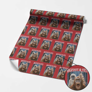 Funny Bigfoot Selfie Wrapping Paper Roll Sasquatch Yeti Christmas TS14 Red Print Your Wear