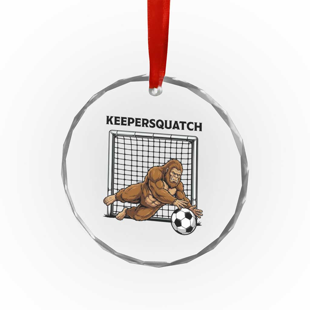 Funny Bigfoot Soccer Goalkeeper Crystal Glass Ornament Keepersquatch TS12 Print Your Wear