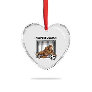 Funny Bigfoot Soccer Goalkeeper Heart Crystal Glass Ornament Keepersquatch TS12 Print Your Wear