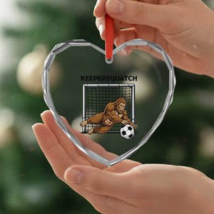 Funny Bigfoot Soccer Goalkeeper Heart Crystal Glass Ornament Keepersquatch TS12 Print Your Wear