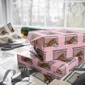 Funny Bigfoot Soccer Goalkeeper Wrapping Paper Roll Keepersquatch TS12 Light Pink Print Your Wear