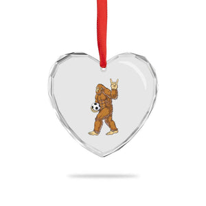 Funny Bigfoot Soccer Player Heart Crystal Glass Ornament Folklore Cryptid Gift TS12 Print Your Wear