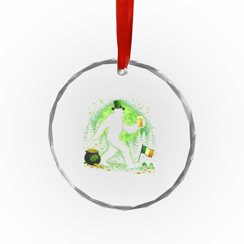 Funny Bigfoot St Patricks Day Crystal Glass Ornament Sasquatch Drinking Green Beer Lover TS14 Print Your Wear