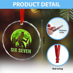 Funny Bigfoot St Patricks Day Crystal Glass Ornament Sasquatch Hiding Moon Forest Meme TS14 Print Your Wear