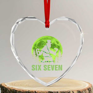 Funny Bigfoot St Patricks Day Heart Crystal Glass Ornament Sasquatch Hiding Moon Forest Meme TS14 Transparent Glass 3'' Heart Print Your Wear