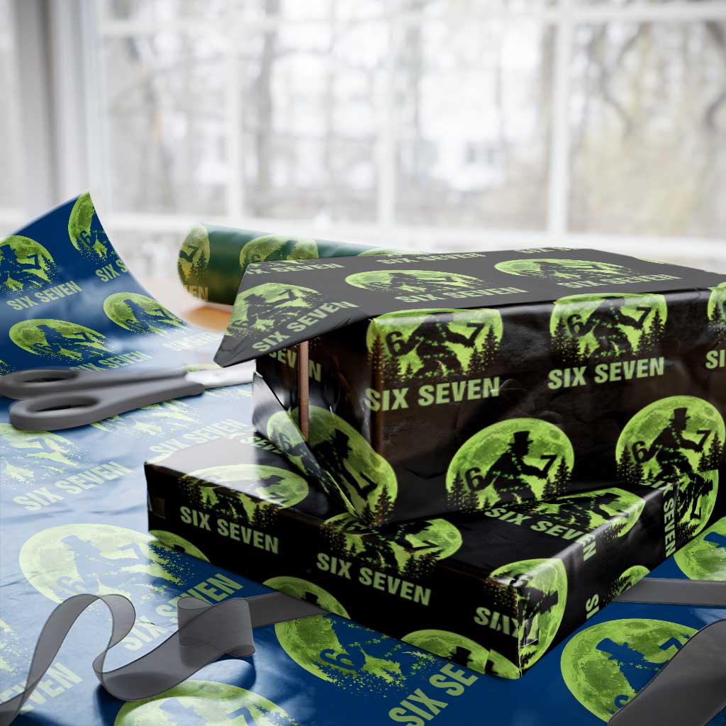 Funny Bigfoot St Patricks Day Wrapping Paper Roll Sasquatch Hiding Moon Forest Meme TS14 Black Print Your Wear