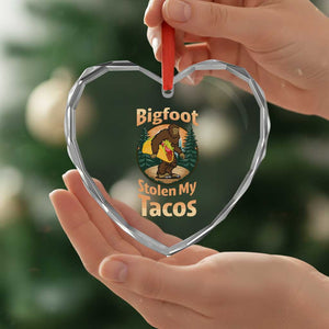 Funny Bigfoot Stole My Tacos Heart Crystal Glass Ornament Sasquatch Taco Lover TS12 Print Your Wear