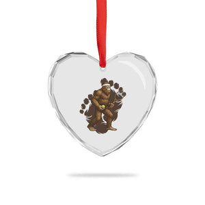 Funny Bigfoot Tennis Player Heart Crystal Glass Ornament Folklore Cryptid Gift TS12 Print Your Wear