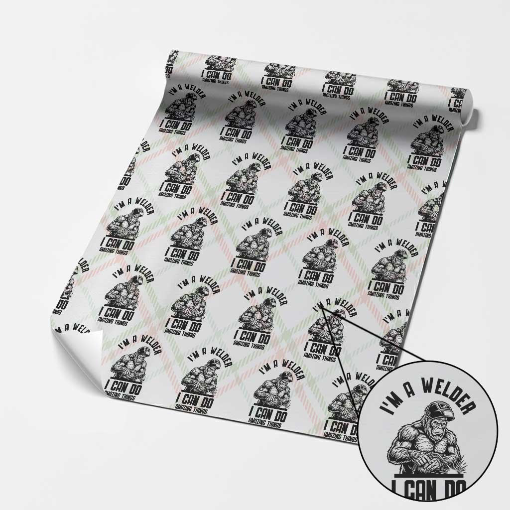 Funny Bigfoot Welder Wrapping Paper Roll I Can Do Amazing Things TS12 Christmas Plaid Print Your Wear