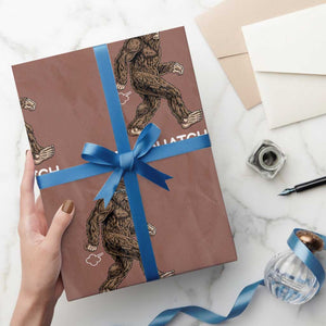 Funny Bigfoot Wrapping Paper Roll Gasquatch Gassy Sasquatch Fart Meme TS10 Mocha Print Your Wear