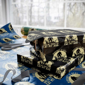 Funny Bigfoot Wrapping Paper Roll Sasquatch Big Foot Eat My Ass Vintage Cryptid Meme TS10 Black Print Your Wear