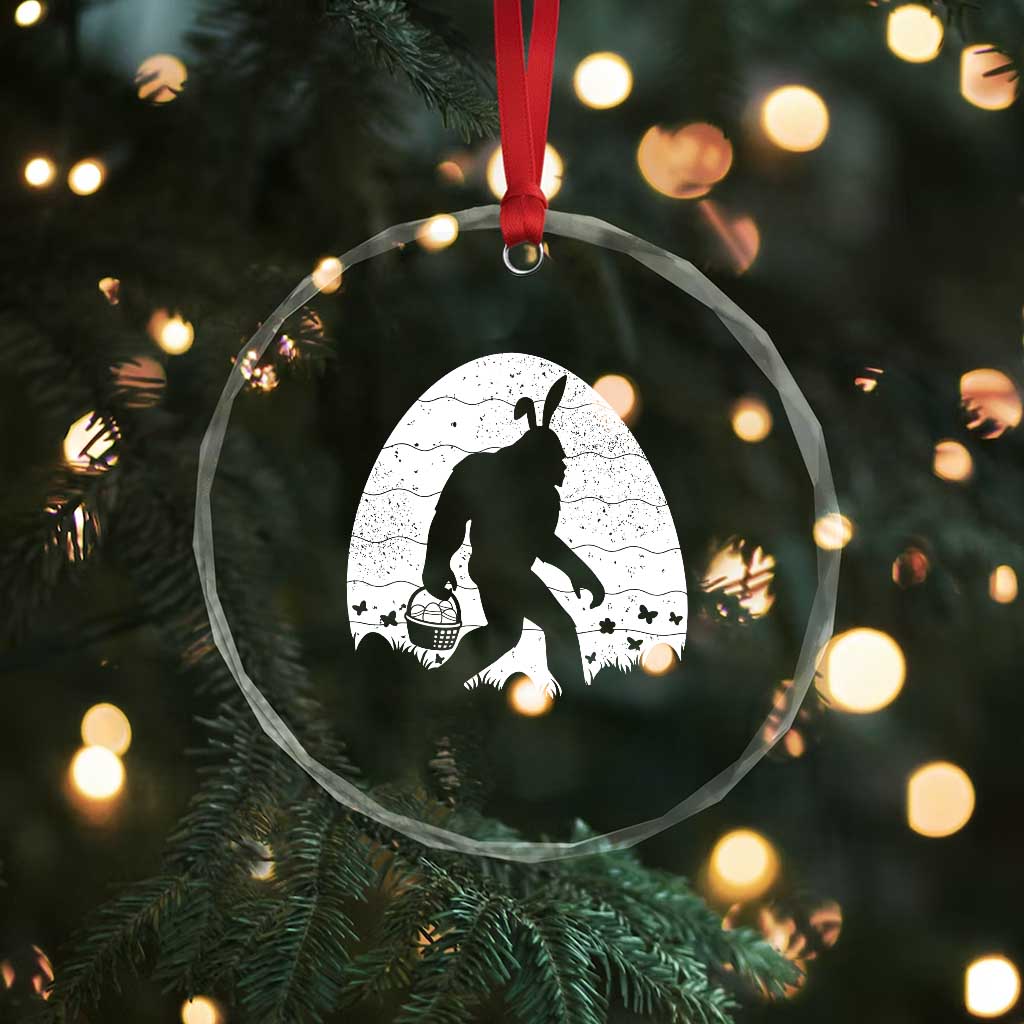 Funny Bigfot Easter Crystal Glass Ornament Sasquatch Rabbit Night Stroll Moon Egg TS14 Print Your Wear