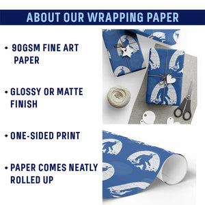 Funny Bigfot Easter Wrapping Paper Roll Sasquatch Rabbit Night Stroll Moon Egg TS14 Print Your Wear