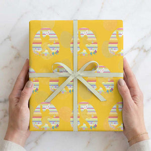 Funny Bigfot Easter Wrapping Paper Roll Sasquatch Rock On Rabbit TS14 Yellow Print Your Wear