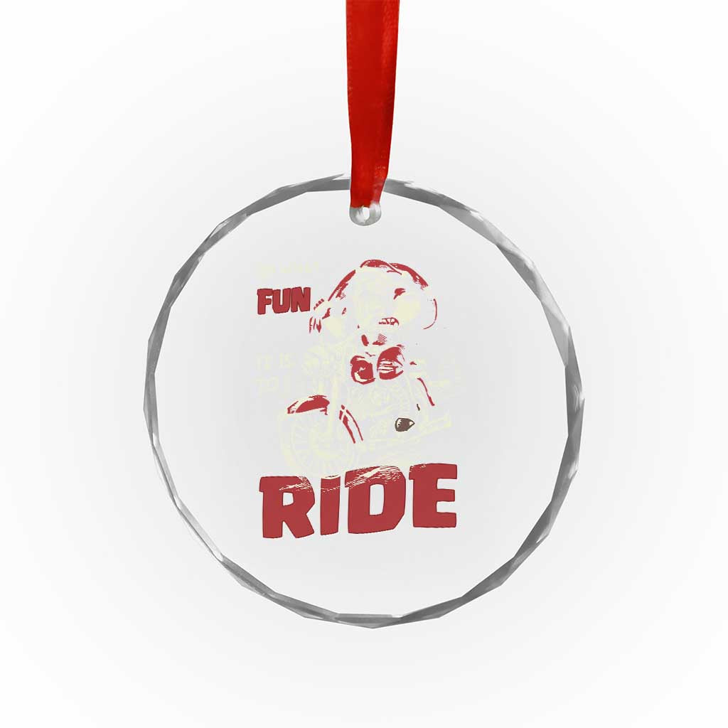 Funny Biker Crystal Glass Ornament Oh What Fun It Is To Ride Santa Riding On A Motorcycle TS10 Print Your Wear