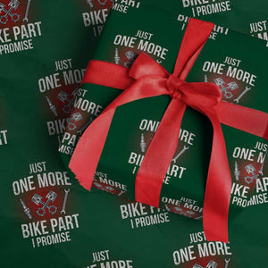 Funny Biker Wrapping Paper Roll One More Bike Part Motorcycle Mechanic TS02 Green Print Your Wear