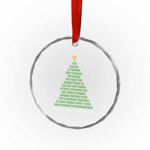 Funny Binary Xmas Tree Crystal Glass Ornament HAPPY NEW YEAR 11111101001 TS09 Print Your Wear