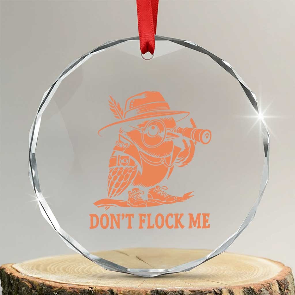 Funny Bird Watching Detective Birdwatcher Crystal Glass Ornament Dont Flock Me TS12 Transparent Glass 3'' Circle Print Your Wear