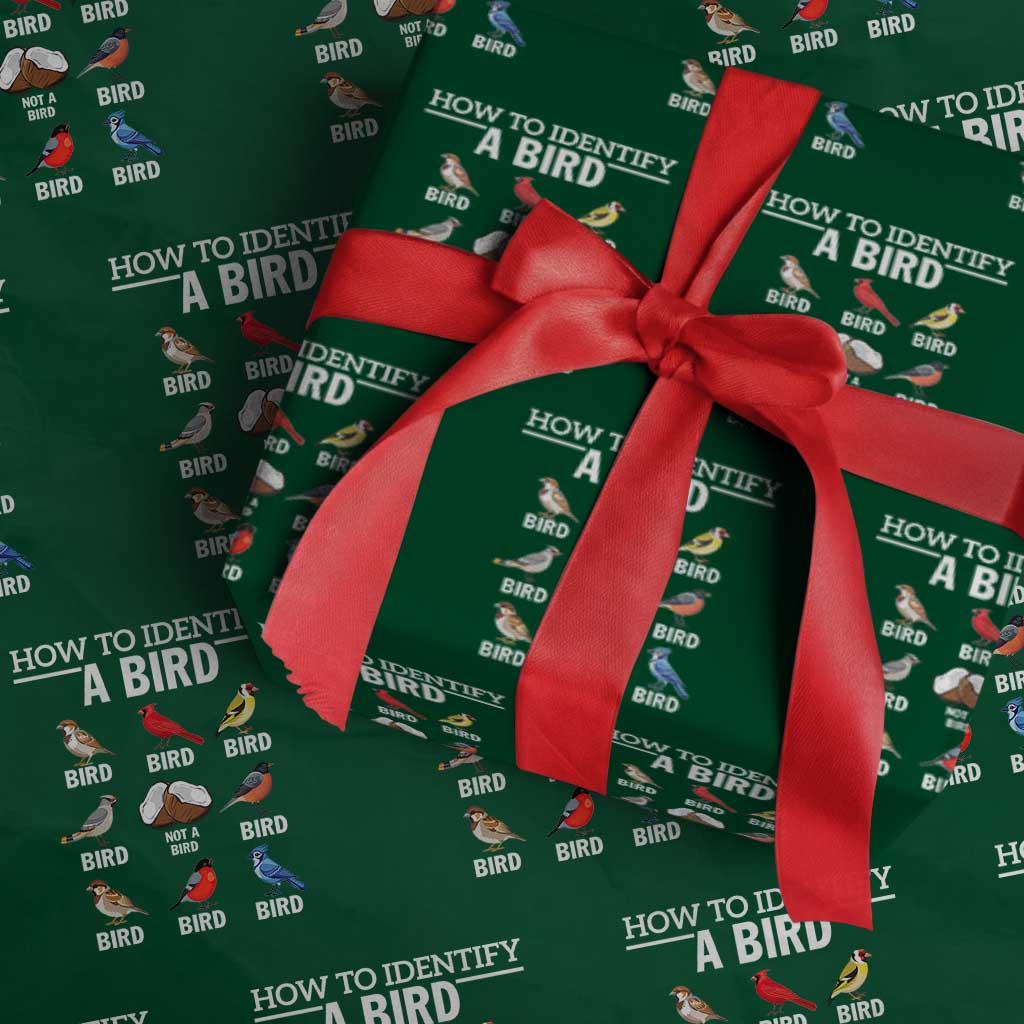 Funny Bird Watching Wrapping Paper Roll How To Identify A Bird TS02 Green Print Your Wear