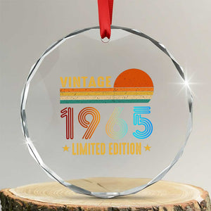 Funny Birthday Crystal Glass Ornament Vintage 1965 Limited Edition Bday Party - Print Your Wear