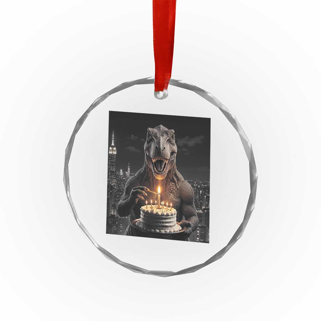 Funny Birthday Dinosaur Crystal Glass Ornament Prehistoric Party Celebration TS12 Print Your Wear