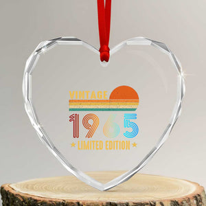 Funny Birthday Heart Crystal Glass Ornament Vintage 1965 Limited Edition Bday Party - Print Your Wear