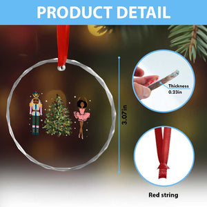 Funny Black Ballerina Nutcracker African American Xmas Crystal Glass Ornament TS11 Print Your Wear