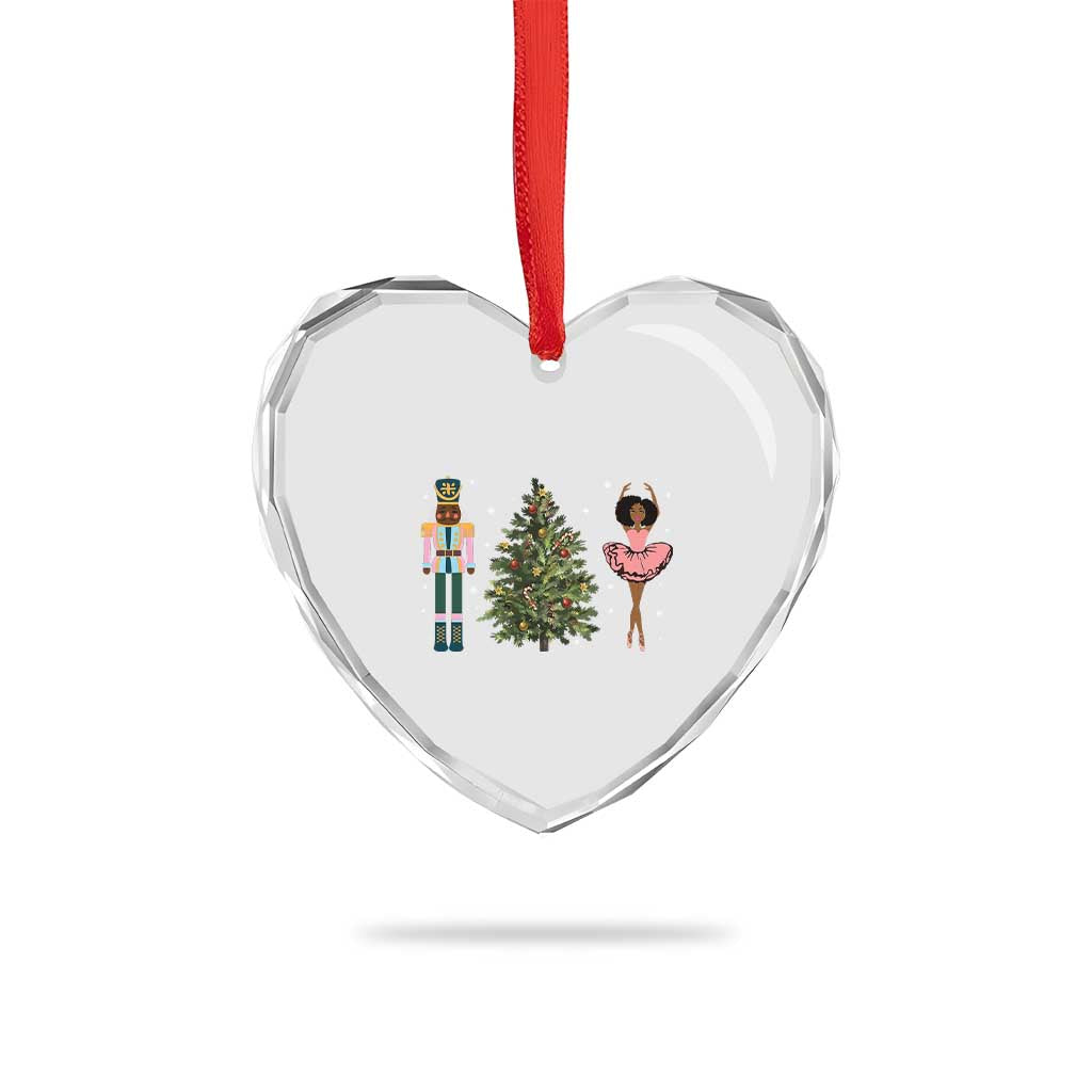 Funny Black Ballerina Nutcracker African American Xmas Heart Crystal Glass Ornament TS11 Print Your Wear