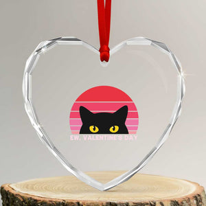 Funny Black Cat Anti Valentine Meme Heart Crystal Glass Ornament TS14 Transparent Glass 3'' Heart Print Your Wear