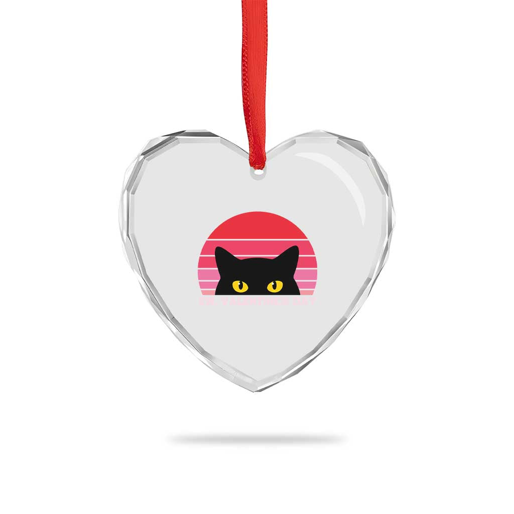 Funny Black Cat Anti Valentine Meme Heart Crystal Glass Ornament TS14 Print Your Wear