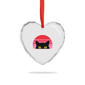 Funny Black Cat Anti Valentine Meme Heart Crystal Glass Ornament TS14 Print Your Wear