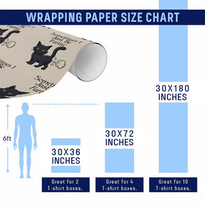 Funny Black Cat Bathroom Humor Wrapping Paper Roll Sometimes I Just Be Fartin TS12 Print Your Wear