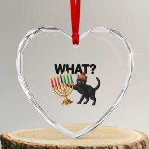 Funny Black Cat Chaos Kwanzaa Kinara Candle Heart Crystal Glass Ornament African Heritage Gift TS12 Transparent Glass 3'' Heart Print Your Wear