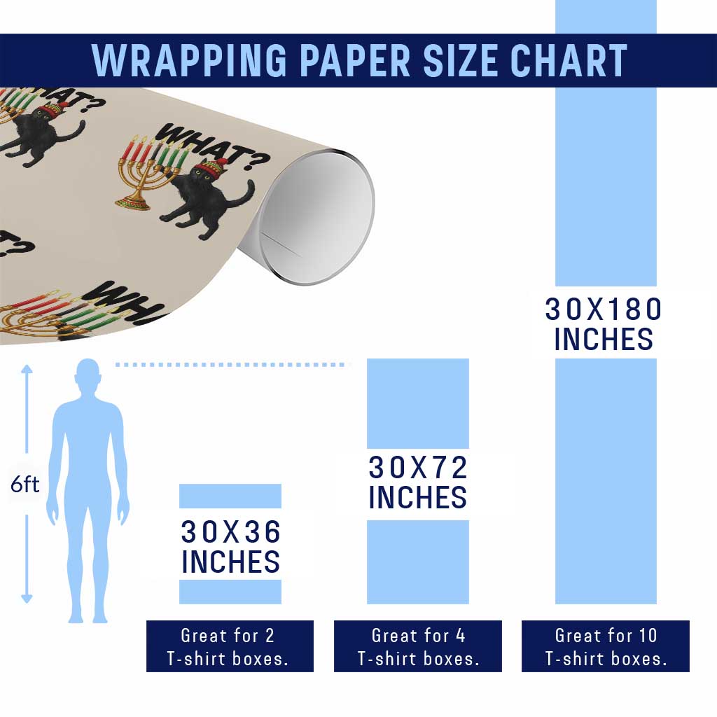 Funny Black Cat Chaos Kwanzaa Kinara Candle Wrapping Paper Roll African Heritage Gift TS12 Print Your Wear