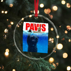 Funny Black Cat Crystal Glass Ornament PAWS Parody Kitten Mouse Humorous TS14 Print Your Wear