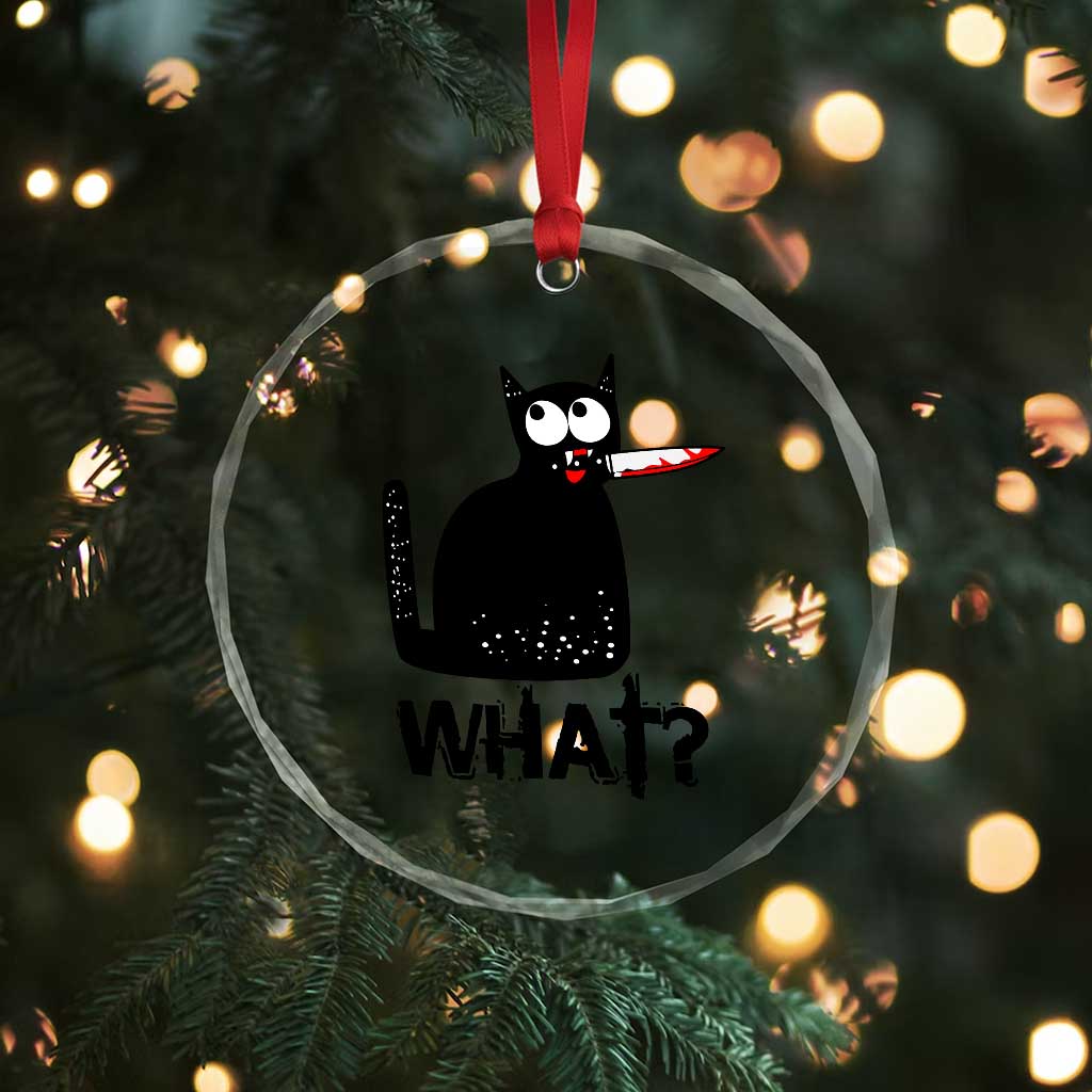 Funny Black Cat Crystal Glass Ornament What Kitten Murderous TS11 Print Your Wear