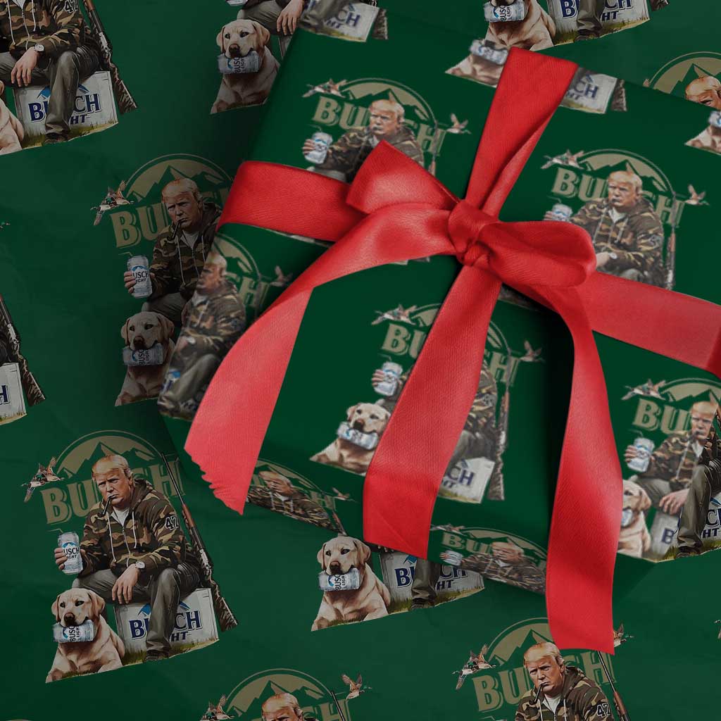 Funny Black Cat Wrapping Paper Roll Bruh Retro Cat Meme Graphic TS02 Green Print Your Wear