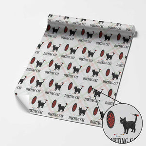 Funny Black Cat Darts Player Wrapping Paper Roll Darting Cat Dartist Gift TS12 Christmas Plaid Print Your Wear