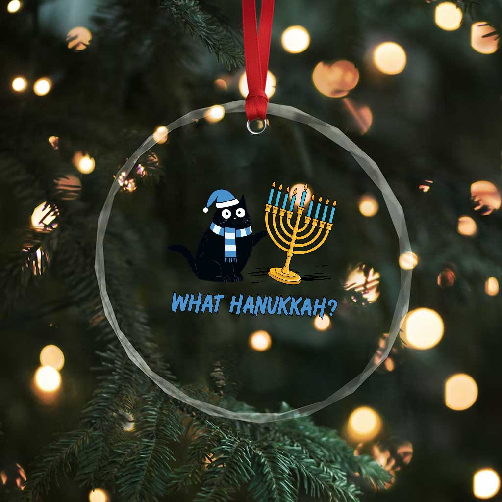 Funny Black Cat Hanukkah Chanukah Crystal Glass Ornament TS14 Print Your Wear