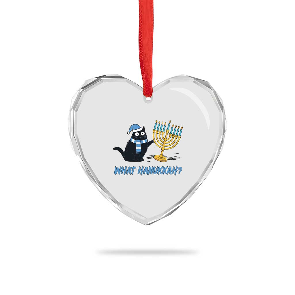 Funny Black Cat Hanukkah Chanukah Heart Crystal Glass Ornament TS14 Print Your Wear